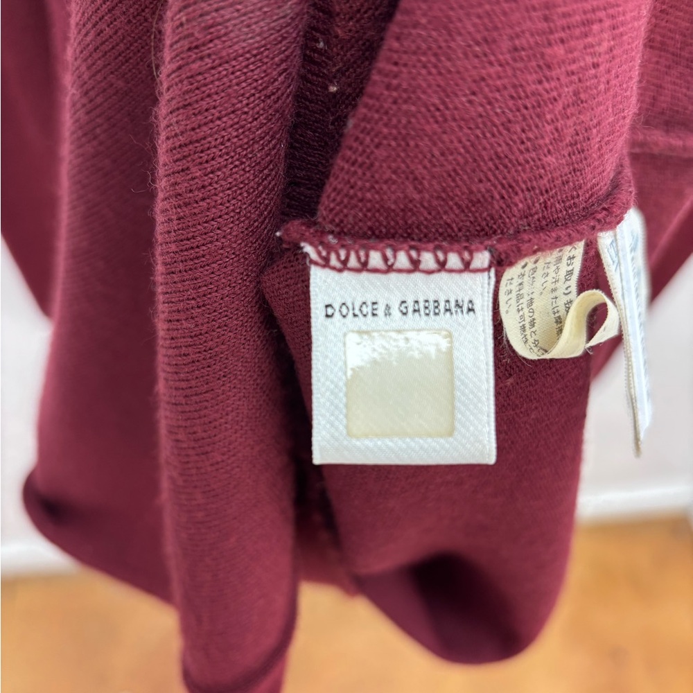 D&G Burgundy Long Sleeve Dress with Black Lace - Picture 4 of 4